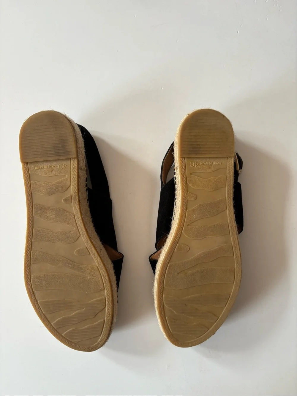 Paseart || Suede Espadrille Sandals Made in Spain Black 40